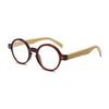 Retro-Lesebrille Smart Zoom Hong Kong Style Brille Runde Lesebrille Handwerkskunst Bambus-Lesebrille Federscharniere