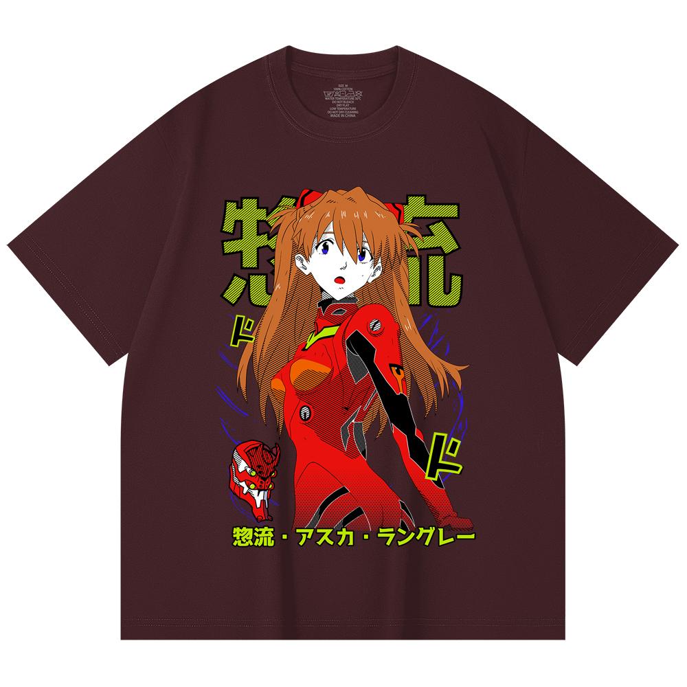 

230 Gsm 100% Cotton Evangelion V10 Asuka Print Unisex Heavy Cotton T Shirt 2XL