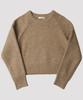 Tobaseu Hazzi Crop Raglan Knit Top (Melange Brown)