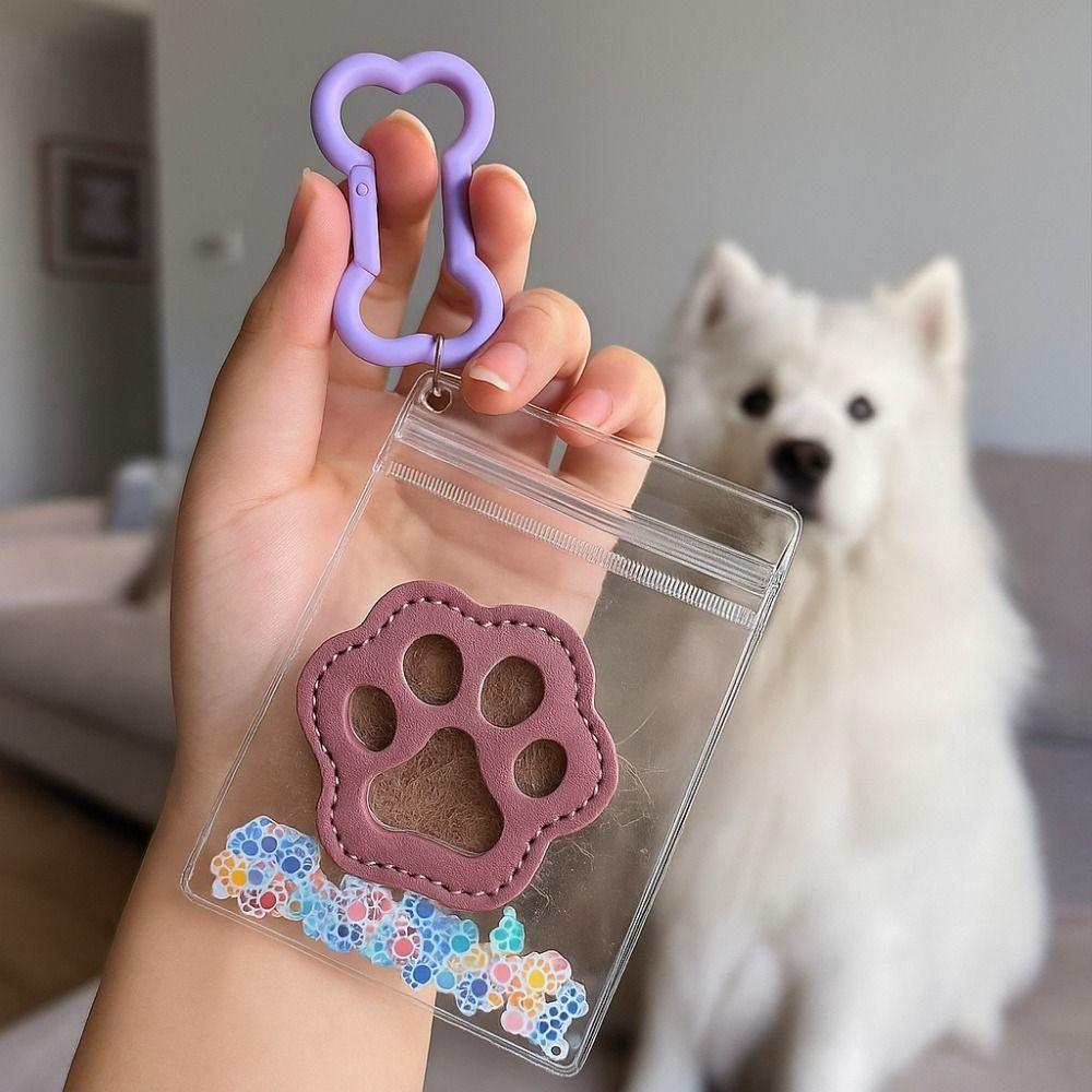 Handmade Pets Hair Storage Keychain Cute Pet Hair Storage Bag Pet Memorial Keychain  Pet Lovers