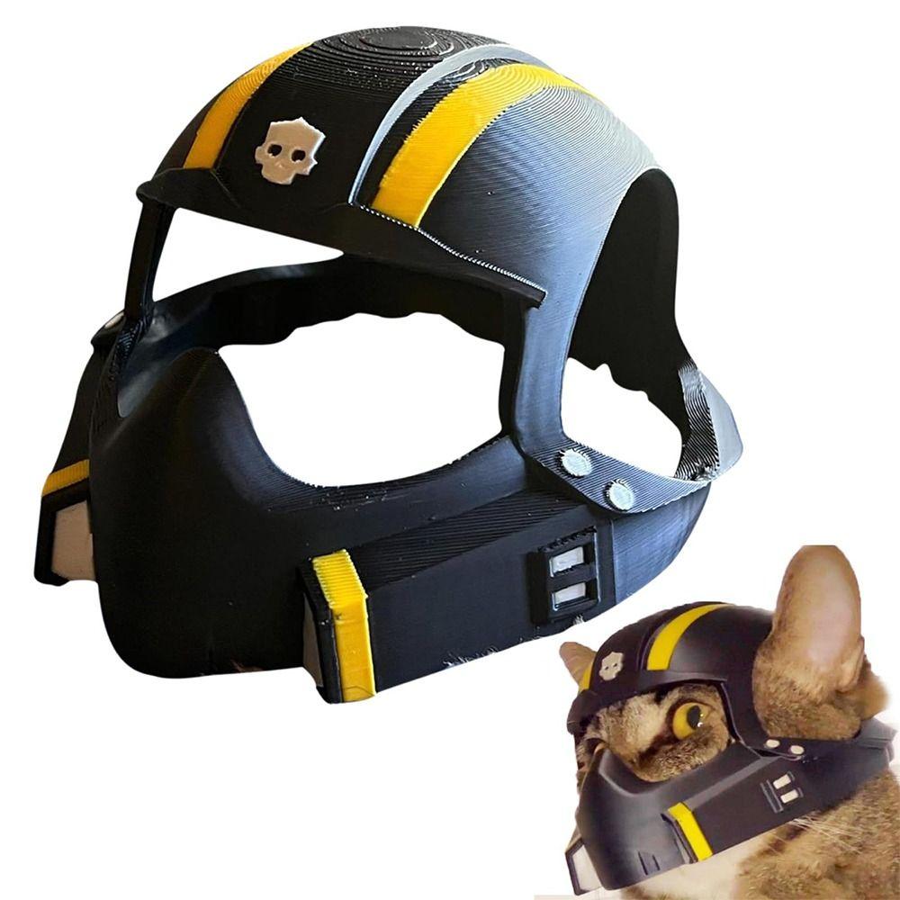 Black 3D Printing Cat Mask Cosplay Costume Accessory Cat Helmet Cat Avenger Mask  For Cats And Dogs