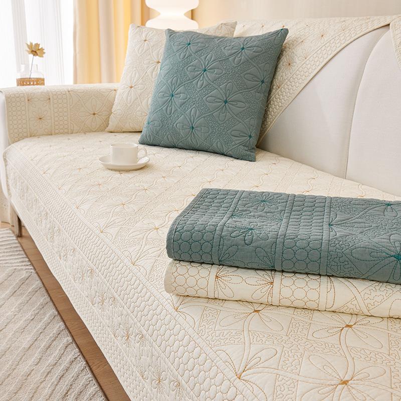 Spring Cotton Sofa Cushion Four Seasons Universal Backrest Towel Cover Cloth Cover Non-Slip Simple Sofa Cover Cover Feeling Cushion