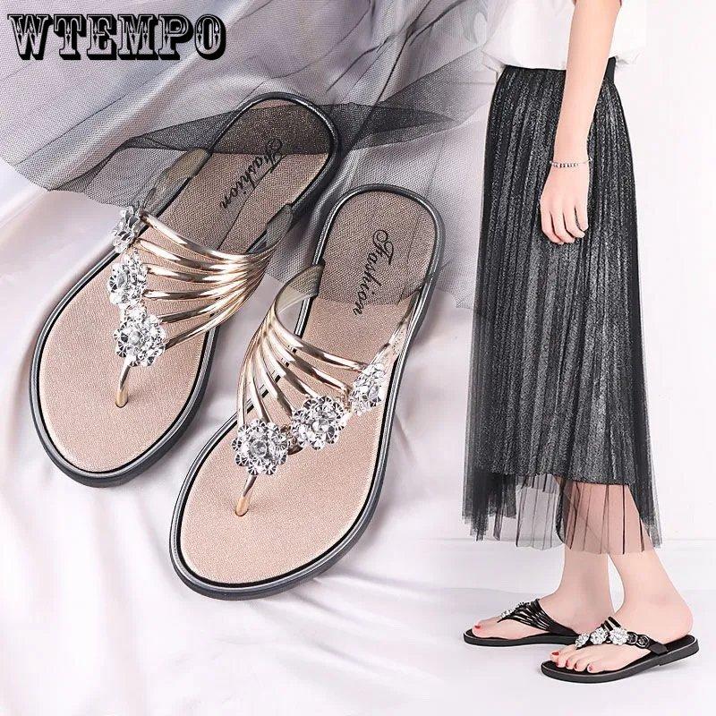 Sandalias Peep Toe para Mujer Zapatillas de Alta Calidad Antideslizantes Chanclas Cristal Femenino Verano Talla Grande Calzado Casual de Playa