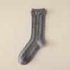 Dui Dui Socks Women's Autumn Dark-patterned Mid-calf Socks Twisted Double Flared Long Calf Socks Cotton Breathable Women's