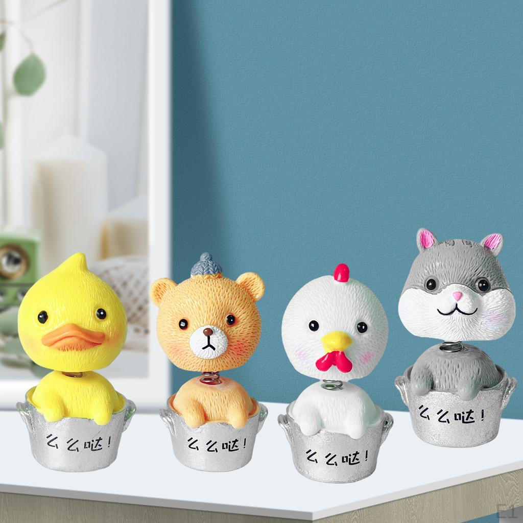 4 Car Interior Ornament Dashboard Decoration Spring Statue Figurine Small Gadget Decor Toy Cake