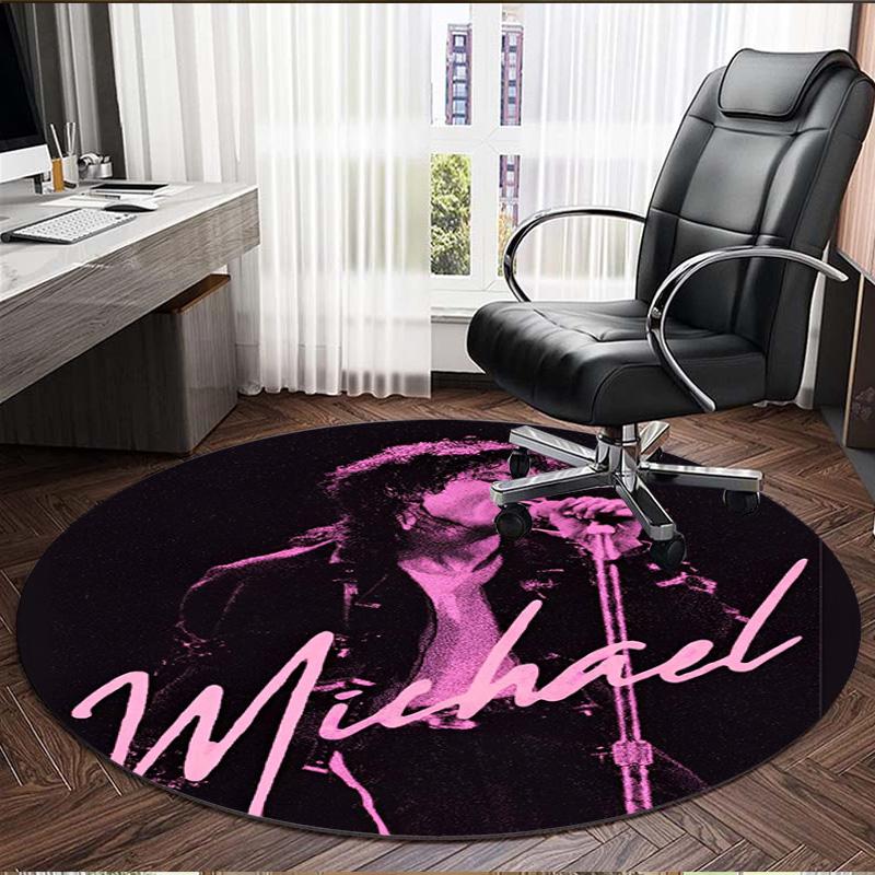 Michael Jackson Druck Runder Teppich, Waschbarer Bodenläufer, Für Eingangsbereich Studentenwohnheim Waschküche Büro Arbeitszimmer, Heimdekoration Geburtstag Weihnachtsgeschenk