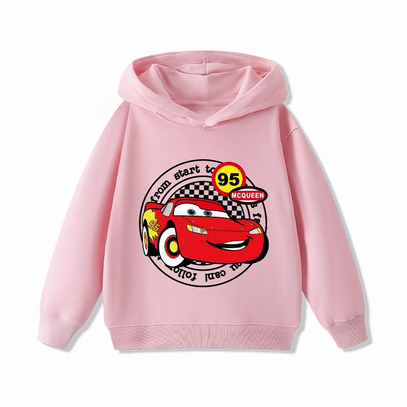 Potdemiel Disney Lightning McQueen Kids Hoodie Boys and Girls Clothing Tops Autumn and Winter Warm Kids Hoodie Sweatshirt
