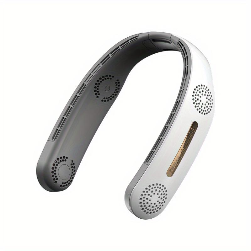 

Портативный шейный вентилятор без помощи рук, 1 шт., перезаряжаемый, безлопастной, 3 скорости, охлаждение на 360°, портативный USB белый