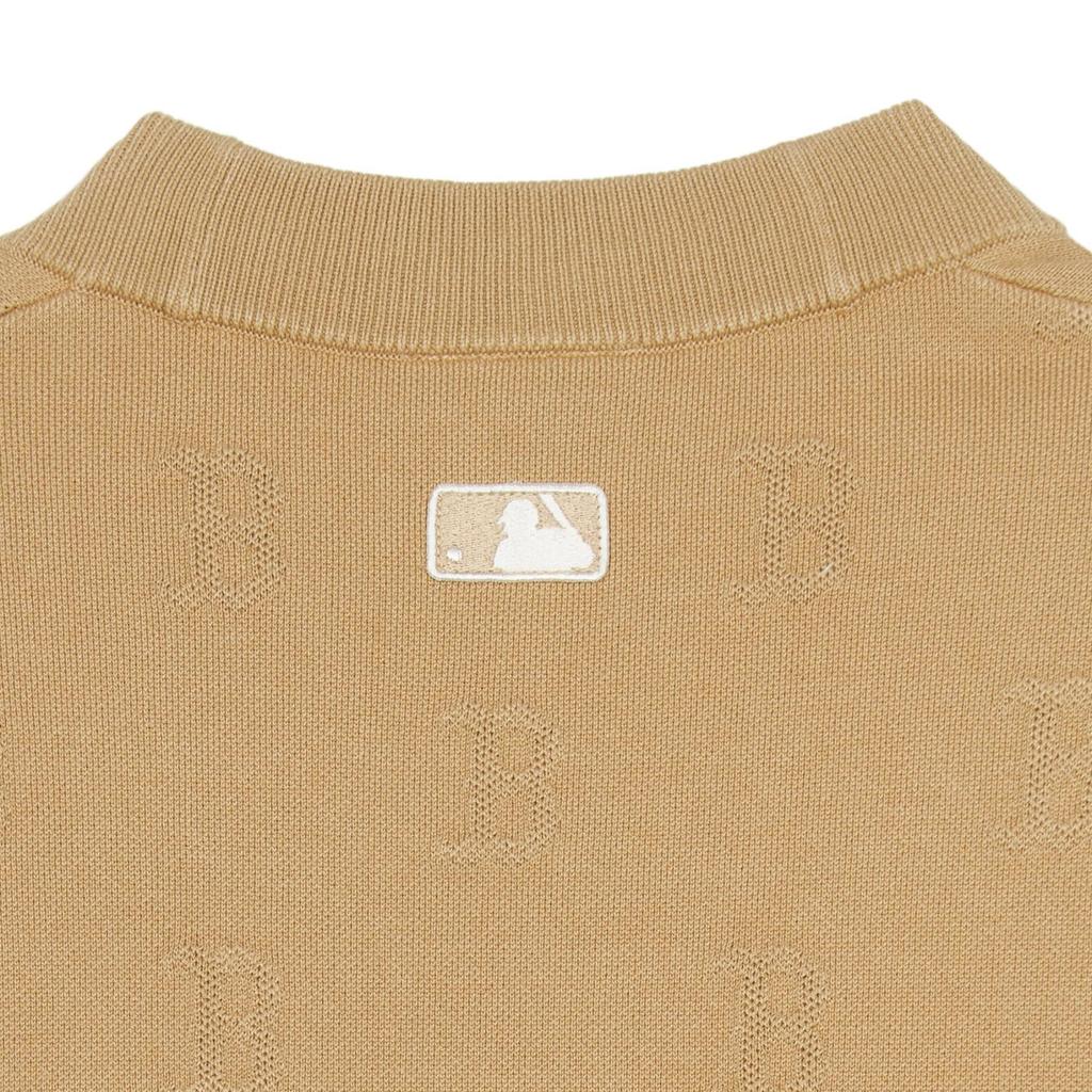 MLB Boston Red Sox Sports Lifestyle Series Single-Breasted V-Neck Long Sleeve Knit Sweater Unisex sweater Beige 3AKCM0251-43BGL