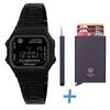 [Volkswagen Watch] Volkswagen Watch Retro Digital All Black + Card Wallet + Free Engraving