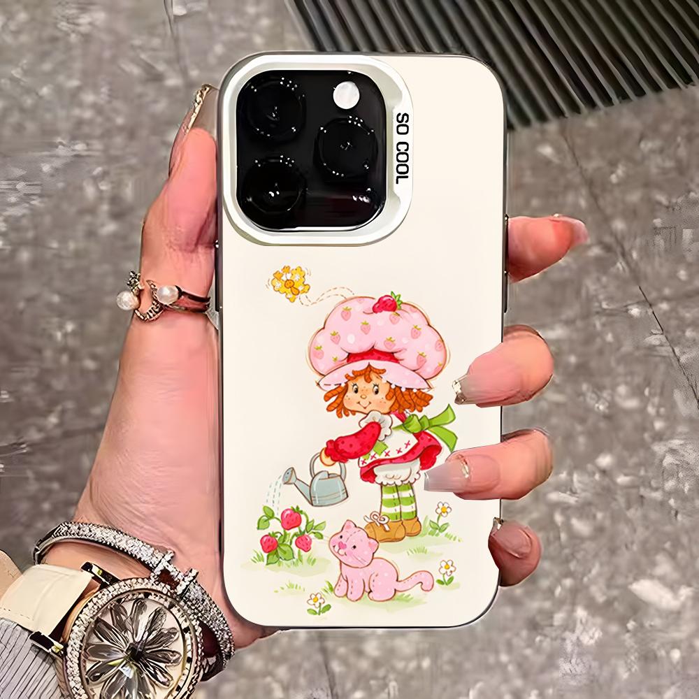 

Strawberry Sh-SHortcake Anime Phone Case For IPhone 17 Pro Max 16 Pro Max 15 14 13 11 12 Mini Xs X Xr 7 8 Plus Se Color Silver C iPhone17 Pro