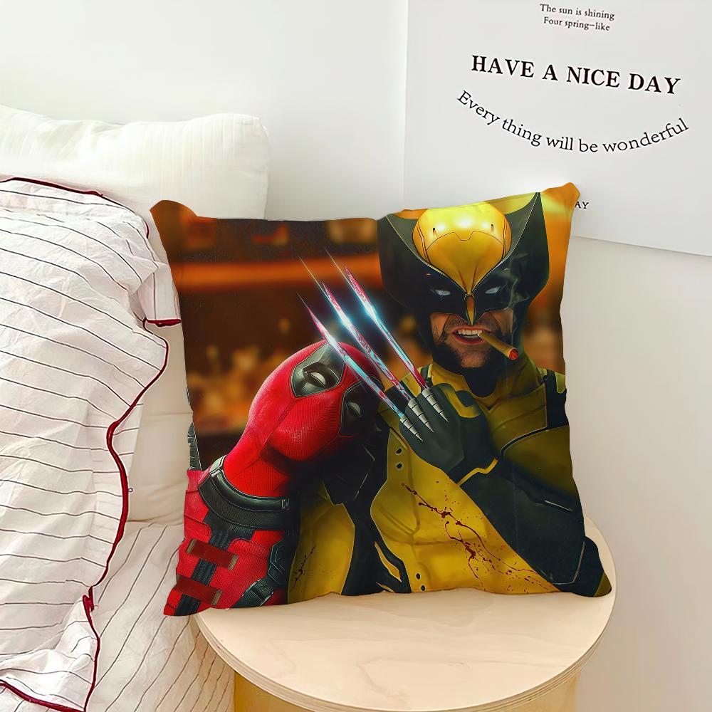 Movie Cool D-Deadpool W-Wolverine Ml Cushion Cover Soft Hogar Pillowcase For Sofa Living Room Bed Home Decor Protective Covers