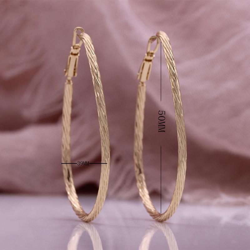 

Большие серьги-кольца, модные, персонализированные, в журнальном стиле, преувеличенные круглые серьги в стиле панк 3.9cm*5cm розового золота