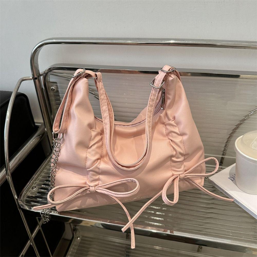 Zipper Bowknot Shoulder Bag Handbag Girl Crossbody Bag Elegant Bow Tote Bag  Ladies/Girls