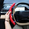 2PCS Carbon Fiber Silicone Car Steering Wheel Cover Anti-skid Booster Cover Accessories 38cm Auto Deco Body Kit Durable