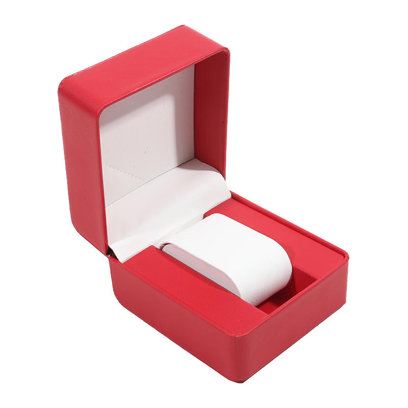 Black PU Leather Watch Gift Box - Single Wristwatch Display Case With Pillow Clamshell Organizer For Men Luxury