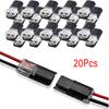 20/30/50pcs Double-Wire Plug-in Connector with Locking Buckle Pluggable LED Wire Connector 2 Pin 2 Way Universal Compact Wire