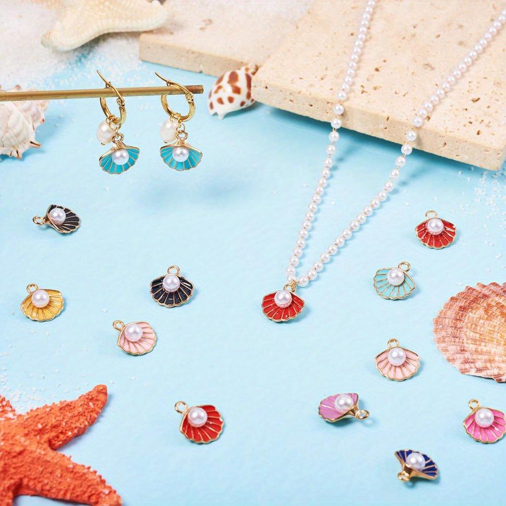 6/12/18pcs Alloy Shell Enamel Pendant Ocean Summer Ocean Theme Color Shell Pendant DIY Summer Beach Anklet Bracelet Earrings