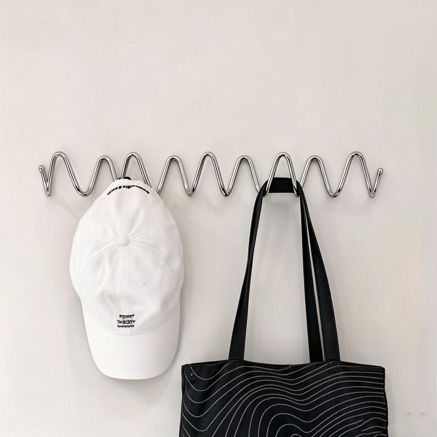 Minimalistische Haken Garderobe für den Eingang Wandmontage Wand hinter der Tür Flur Kleider Huthaken Galvanisierte Metallhaken