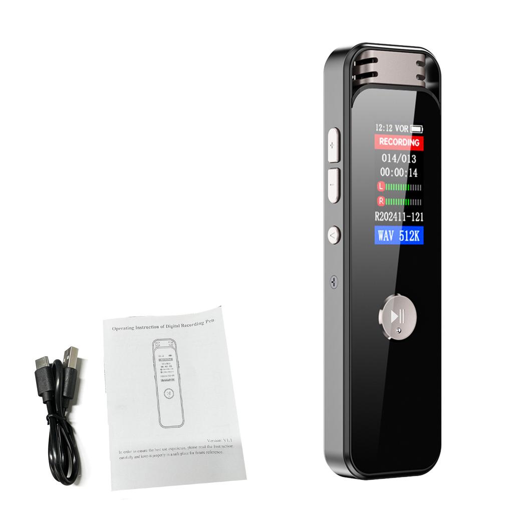 Back Clip Digital Audio Voice Recorder, 360 Degrees  Dual Microphone Surround Recording, Voice Activation, HD Audio,