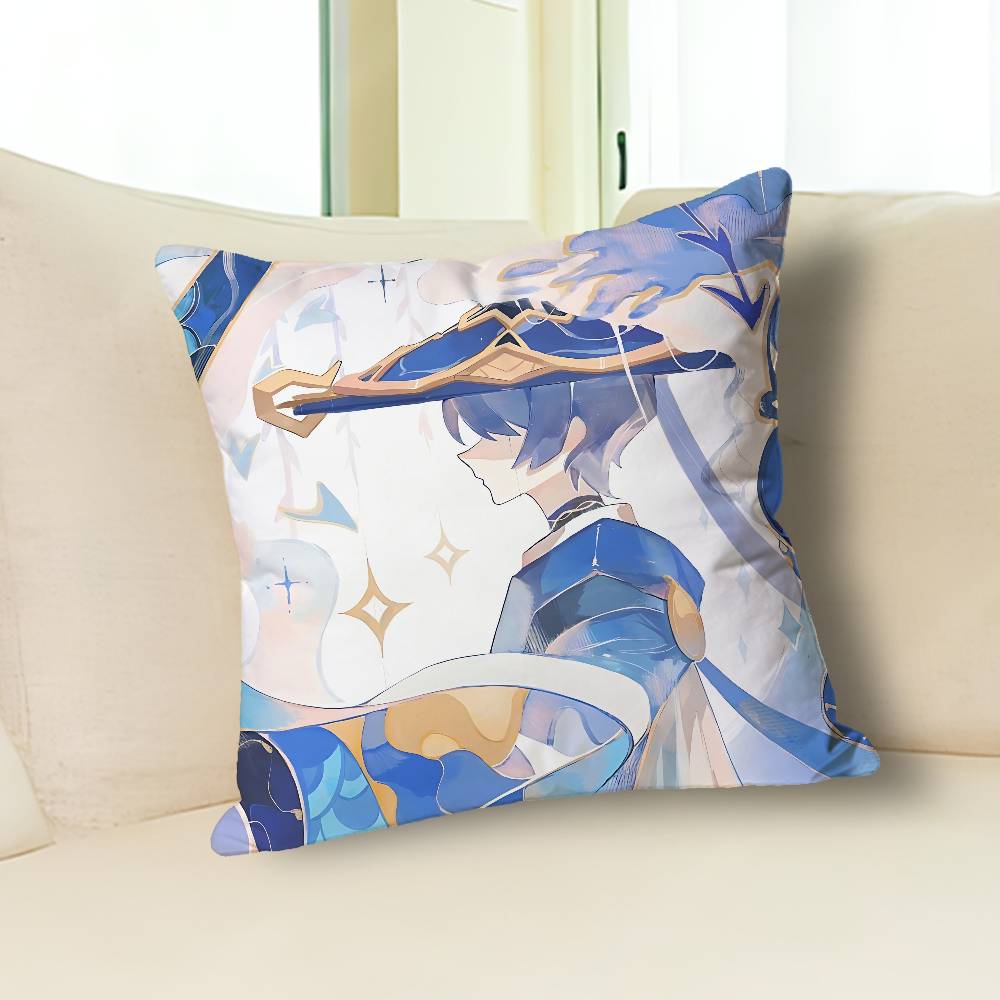 G-Genshin Impact Wanderer Anime Celebrity Merchandise All-Match Printed Pillow Case Sofa Car Office Room Decoration Protector