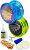 Spin Gear Spin Gadget & Looping Star Yo-Yo Set for Beginners (Blue & Yellow)