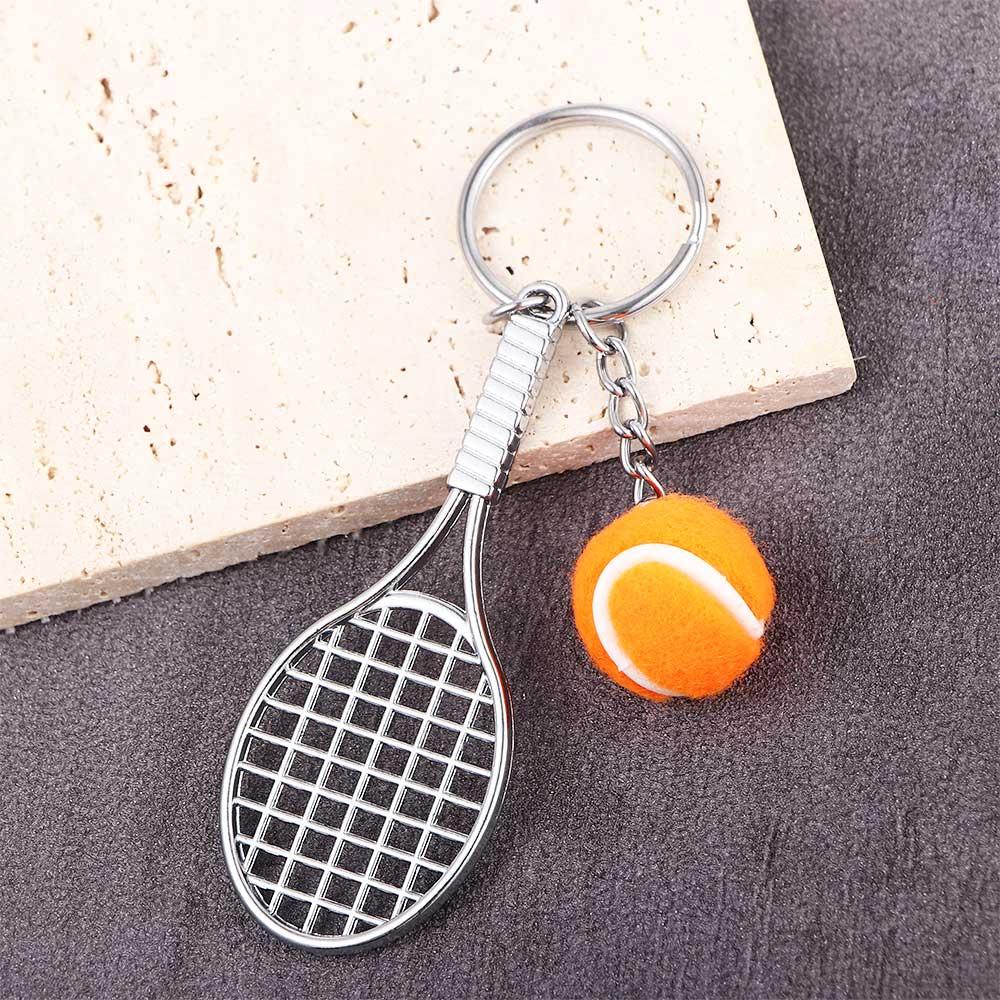Pendant Key Rings Car Key Chain Tennis Racket Keychain Sports Key Chain Mini Keychain Tennis Ball