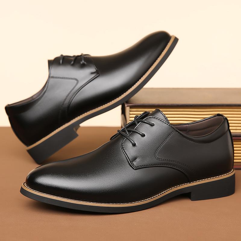 Foreign Trade 47 Large Size 48 Men's Business Dress Leather Shoes British Style Black Wedding Groom Pointed Leather Shoes
