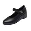 High-quality Soft Leather Soft-soled Small Leather Shoes Spring New Soft-soled Non-slip Slope Heel Medium and Old Single Shoes