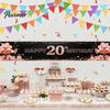 Birthday Decoration Banner Large Happy Yard Sign, 70 x 15 Inch Neon Cyberspace Theme Outdoor Backdrop for Boys Girls Party Supplies Portable