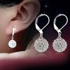 Earrings Rhinestones Inlaid Exquisite Metal Round Ball Dangle Huggie Earrings for Party