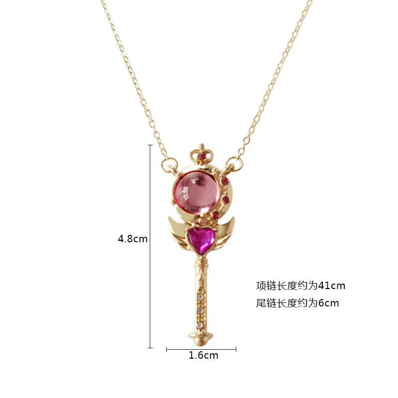 Anime Sailor Moon Anhänger Halskette Für Frauen Mädchen Kristall Flügel Herz Choker Halskette Modeschmuck Party Cosplay Requisiten
