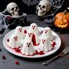 2Pcs Halloween Silicone Molds, 3D Ghost Silicone Mold for Food, Non-Stick Cute Ghost Cake Pop Mold for Jelly Chocolate Candy Gummy Crayon Resin