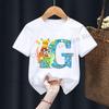 Anime Pokemons Tshirts for Children Pikachu Cartoon Letter Printed Shortsleeved Top Boys Girls Summer Fashion Sports Tshirt