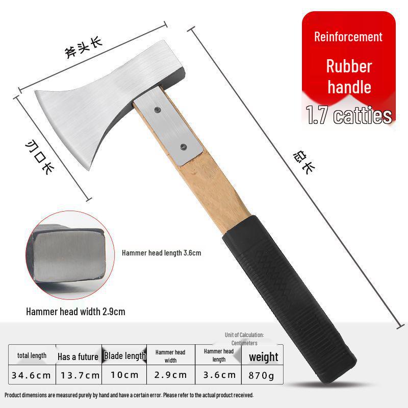 Axe Splitting Wood Axe - Hand Forged Steel Cleaver for Outdoor Woodworking, Firefighting, & Mountain Adventures