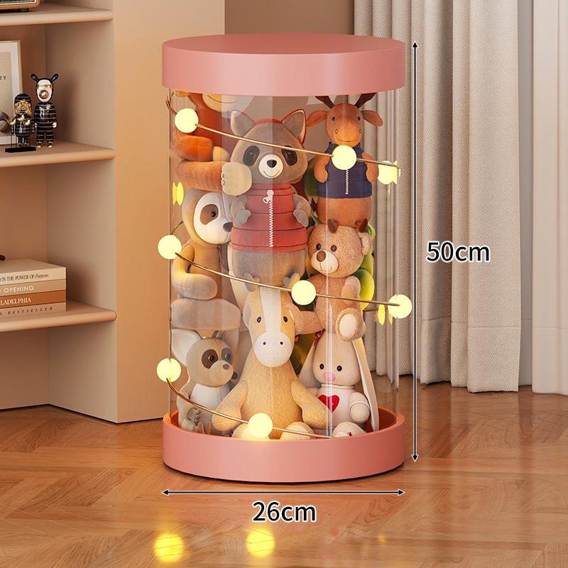 Large Capacity Transparent Toy Storage Bucket for Dolls and Plush Toys