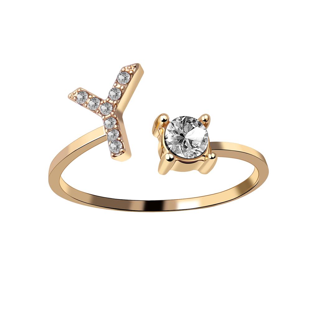 

Fashion 26 Initial Letter Ring Silver Color Personality Finger Rings Women Simple Elegant Jewelry Friendship Gift Wholesale Silver Color