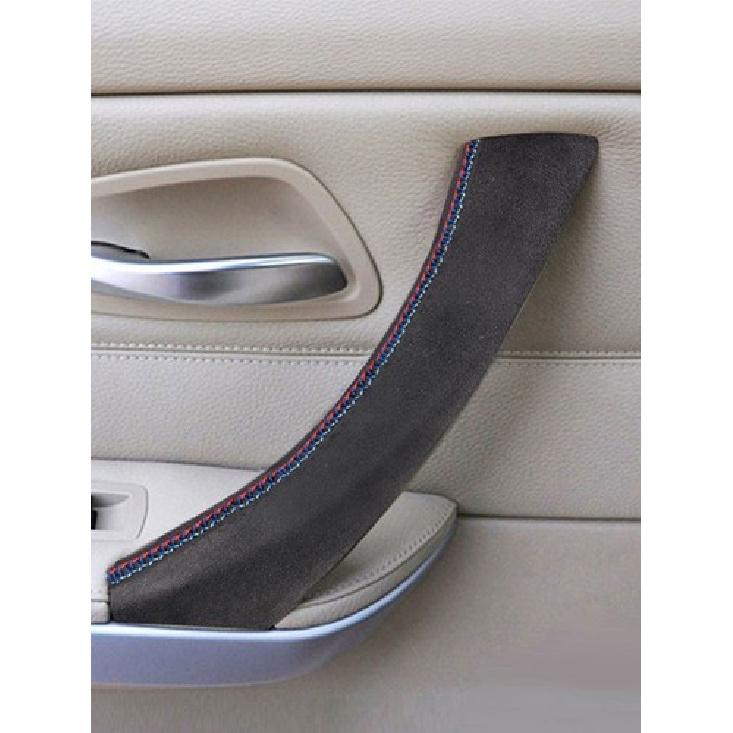 Hand Sewing Suede Leather Interior Door Handle Cover For BMW 3 Series E90 E91