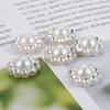 50pcs/lot Resin Pearl Buttons DIY Supplies Flower Shaped Buttons New Flat Round Buttons