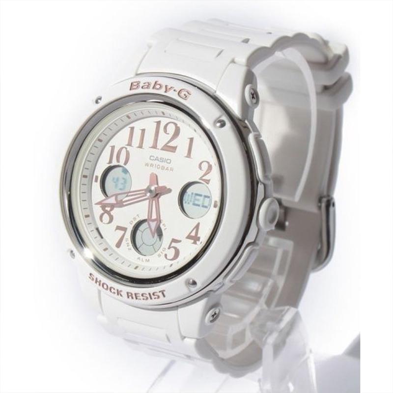 Casio BABY-G Series Simple and Fresh Rose Gold Scale Classic Disc Steel Ring Waterproof Sports Multi-function Quartz Movement Japanese BGA-150EF-7BDR