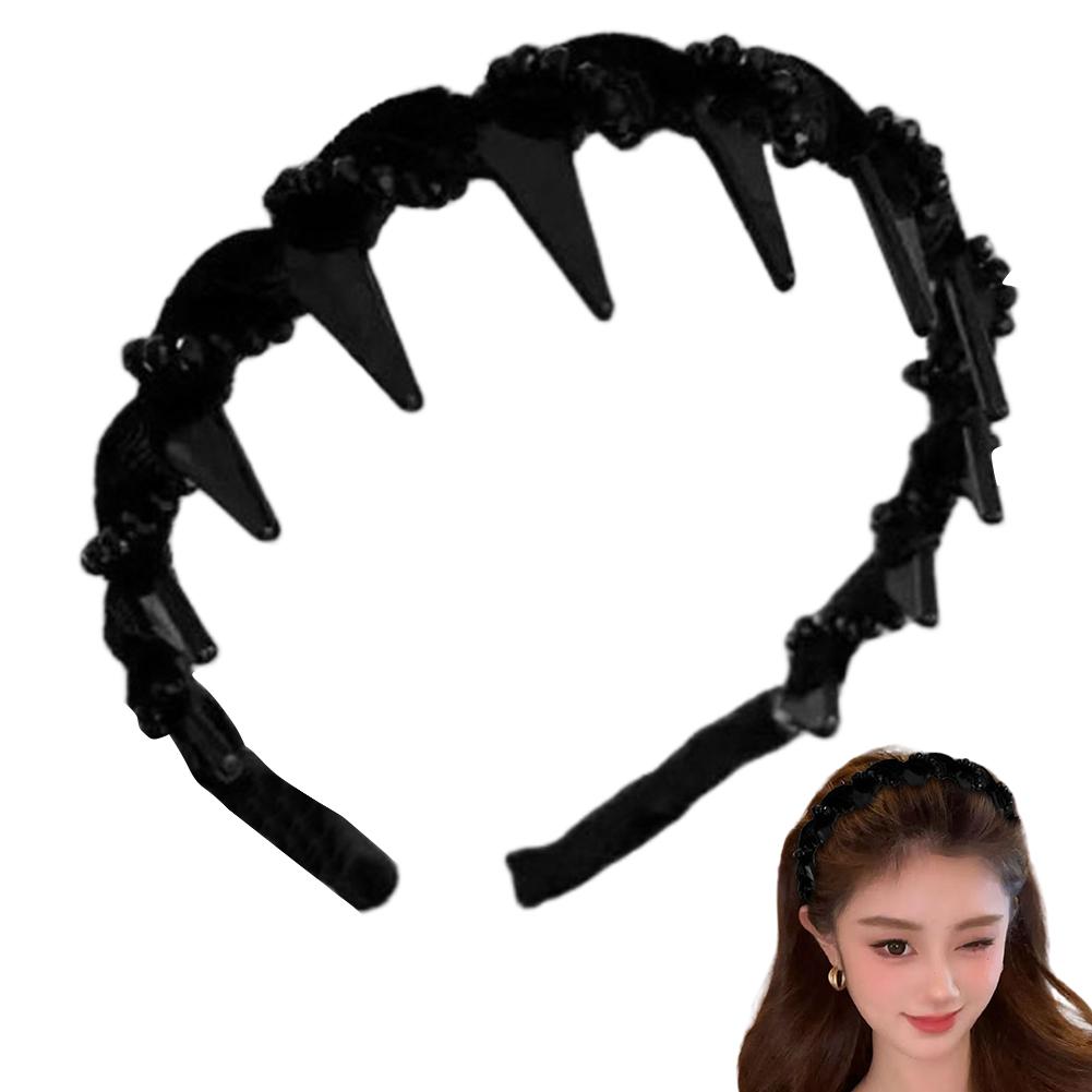 3Pcs Fashion Headbands for Womens Girls Non-Slip Wave Headband with Teeth Vintage Hairband Hair Comb Zigzag Band Hair Accessory