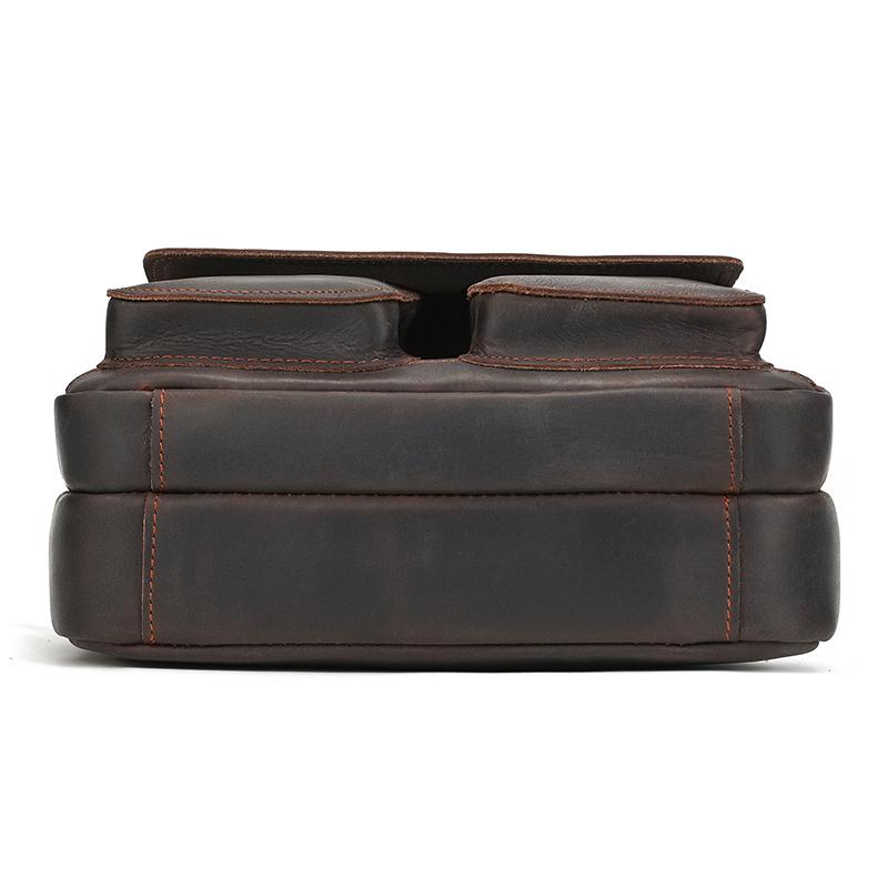 Mens Genuine Leather Shoulder Bag Messenger Bag Soft Cow Leather Crossbody Bags Daily Sling Bag Male Crossbody Bag Multifunction