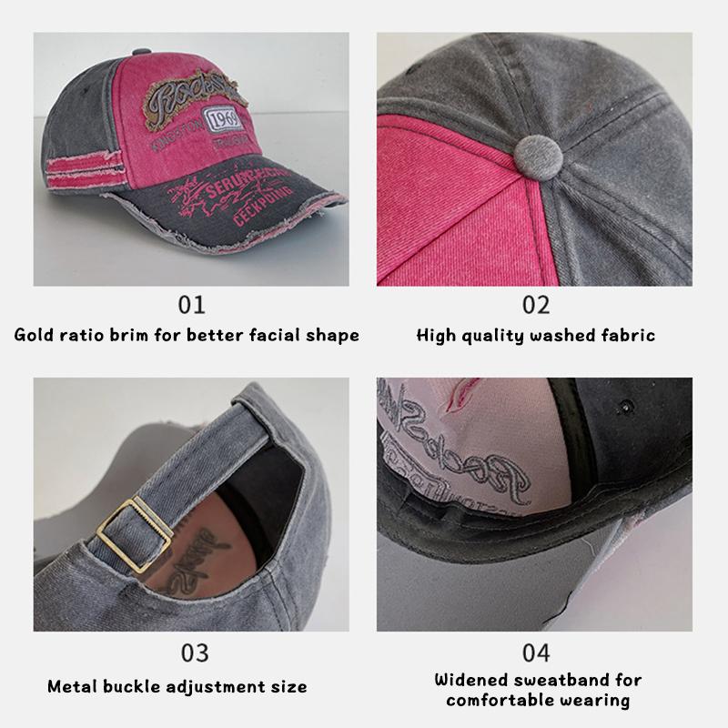 Vintage Baseballkappen mit Buchstabenstickerei für Herren und Damen, verstellbare Sommer-Sonnenhüte, Outdoor-Streetwear-Hüte