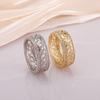 Personalized Hollow Zirconia Ring for Women - Luxury Lightweight Finger Ring - Copper-Gilded Handpiece Accessories