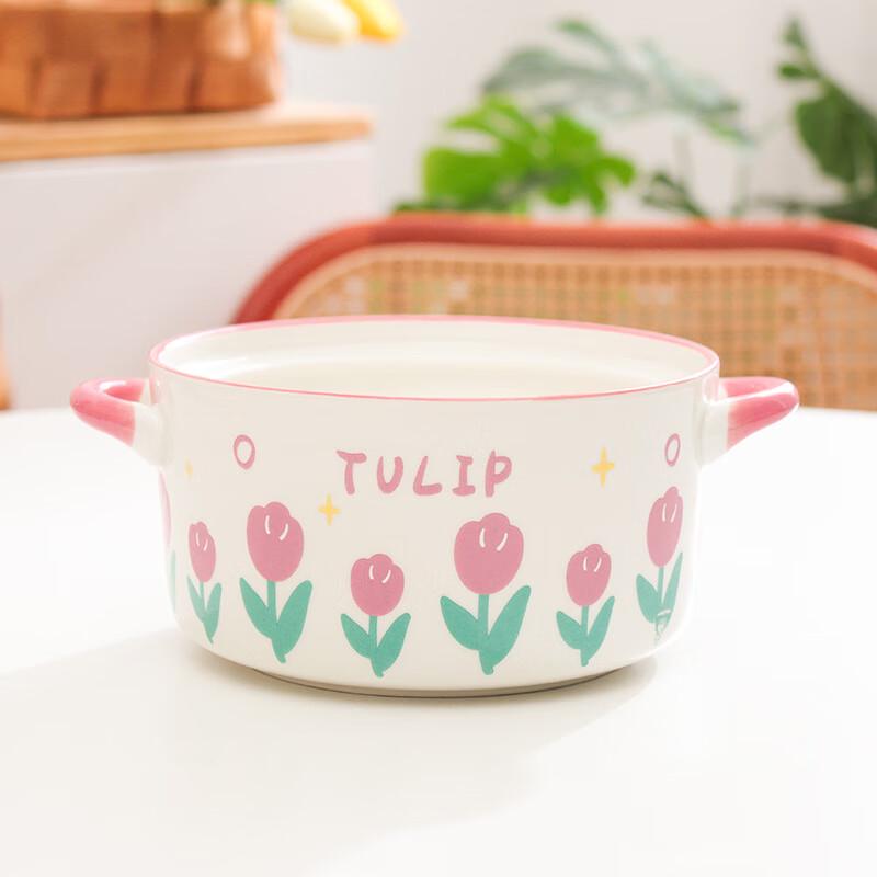 ZISIZ Tulip Double-Handle Noodle Bowl