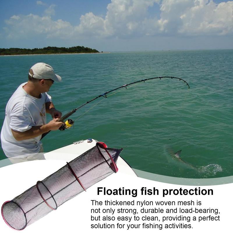 2025 Floating Fish Protection Sea Fishing Net Mesh Quick-drying Folding Fish Cage Thickened Woven Fish Basket
