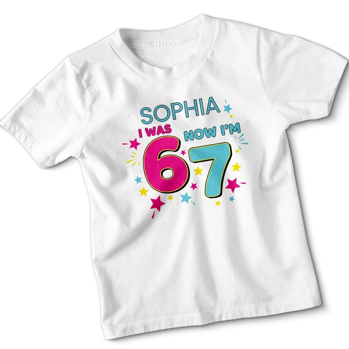 Personalised I Was 6 Now I M 7 Birthday Kids Tshirt 7Th Party Design Gift 4XL