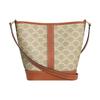 Celine Triomphe Monogram Canvas And Leather Bucket Bag Women Bags Beige Brown 191442FLC-02GR