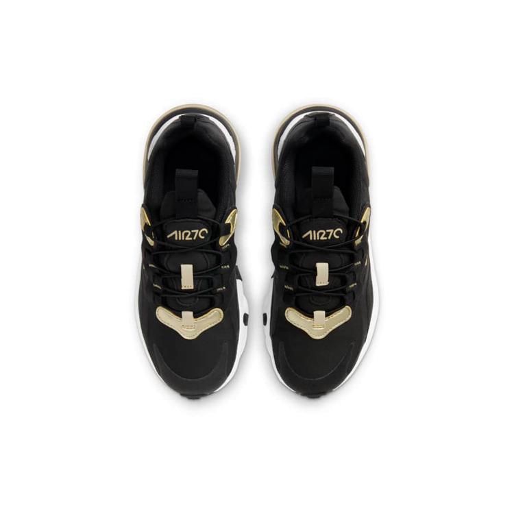 Nike Air Max 270 RT Low Top Kids Lifestyle Shoes Black Gold Children Aged 3 7 Years Old BQ0102-018