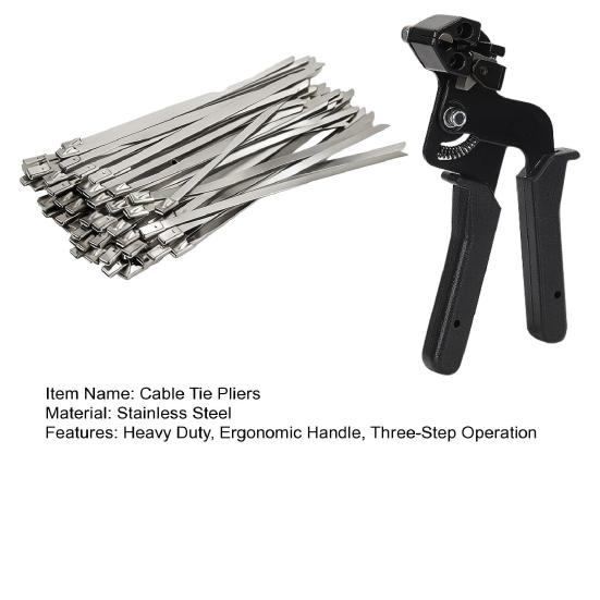 Ergonomic Handle Cable Tie Pliers Heavy Duty 304 Stainless Steel Cable Tie Kit Heavy Load Cable